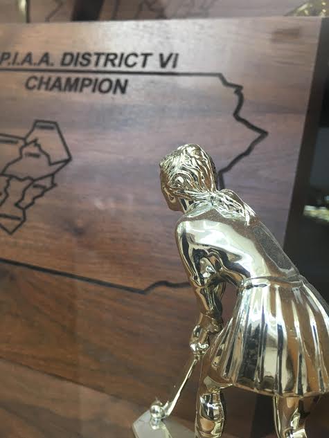 A field hockey District 6 Championship trophy