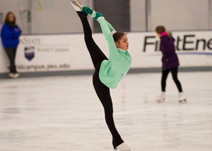 Sophomore Lexi Tingley during a practice session at Pegula Ice Arena.

