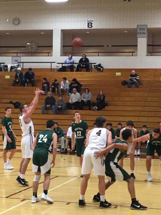 Senior Ryan McNulty shoots (and scores) a free throw that helped to catapult the Little Lions to a 77-53 victory against Central Dauphin. 
