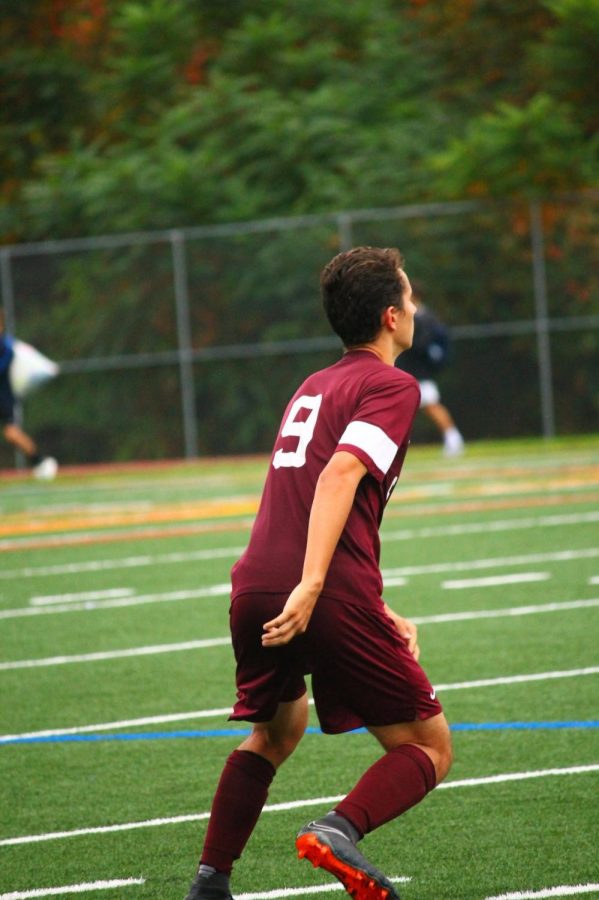 #9 Ben Stefanovich, scored the one 
point in the game against Chambersburg. Ben said, “
We did pretty well today, I think we 
could have done better, but it turned out ok.”
Ben is a senior, playing for the Boys Varsity Soccer Team.   
