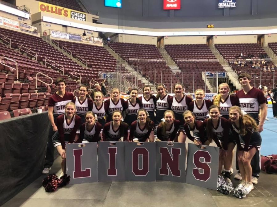State High’s 2018-2019 cheerleaders pose for a team picture at PIAA states this year! The team qualified for semifinals for the first time in State High history. “I was so proud of my team and to be able to represent our school and our community on the state level,” Emma Wenrick, junior, said.
