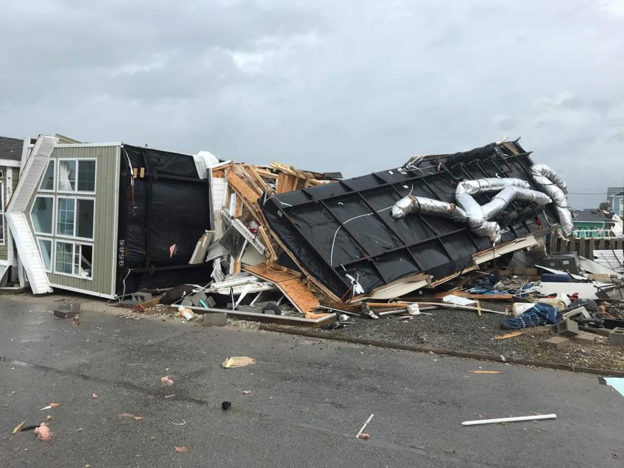 Damaged home in Emerald Isl, North Carolina 