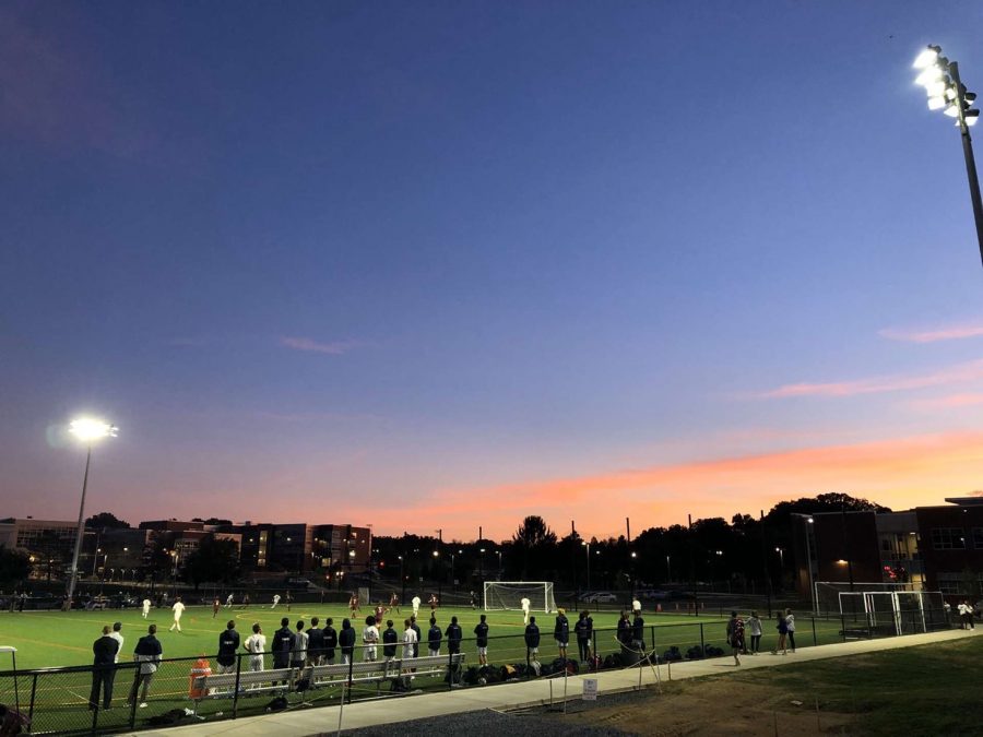 The+sun+setting+on+North+Turf+Field+at+State+High.+This+is+to+represent+the+%E2%80%9Cuneven%E2%80%9D+playing+field+of+athletics.+Cristen+Barnett%2C+a+senior+on+the+Temple+Field+Hockey+team%2C+spoke+out+about+the+cancelled+Field+Hockey+game+in+an+interview+with+The+Philadelphia+Inquirer.+%E2%80%9CIt%E2%80%99s+telling+us+that+these+fireworks+and+setting+up+for+a+football+game+are+more+important+than+finishing+a+Division+I+contest%2C%E2%80%9D+Barnett+says.