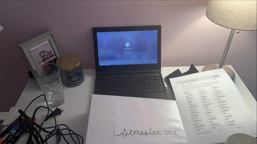 Taken in State College, PA on Friday, the 28th of September, here is Layla Thornton’s online school set up. Here, she continues to face the brunt of her virtual plights—an experience that she, and hundreds of other State High students are acquainted with. 