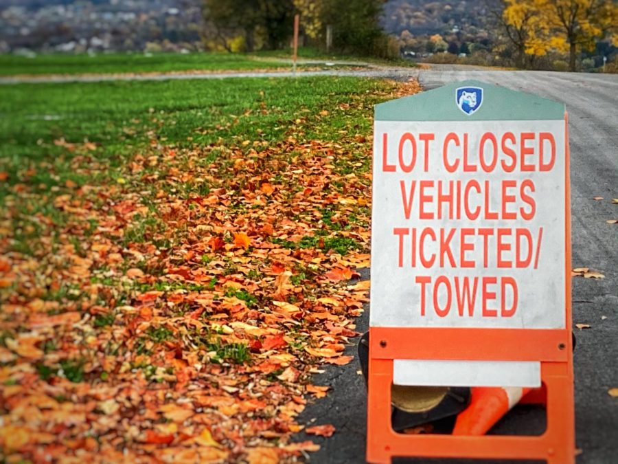As tailgating shuts down for fall 2020, lots where vehicles used to park for tailgating become empty, and signs are posted around town warning of the consequences of tailgating. 
