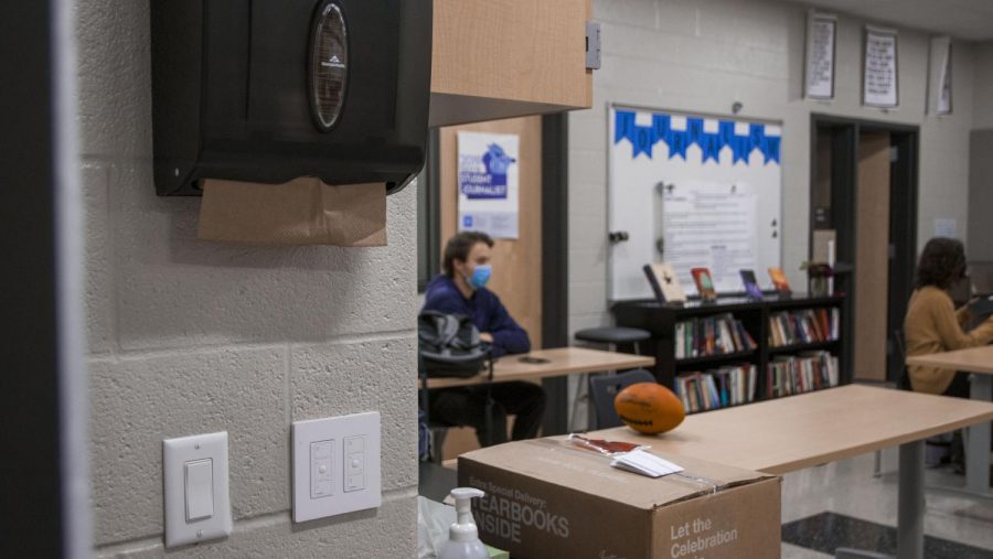 Taken Tuesday, October 6, 2020 at State High, in State College PA. You can see the hand sanitizer at the bottom of the photo which is one safety precaution State High is taking.