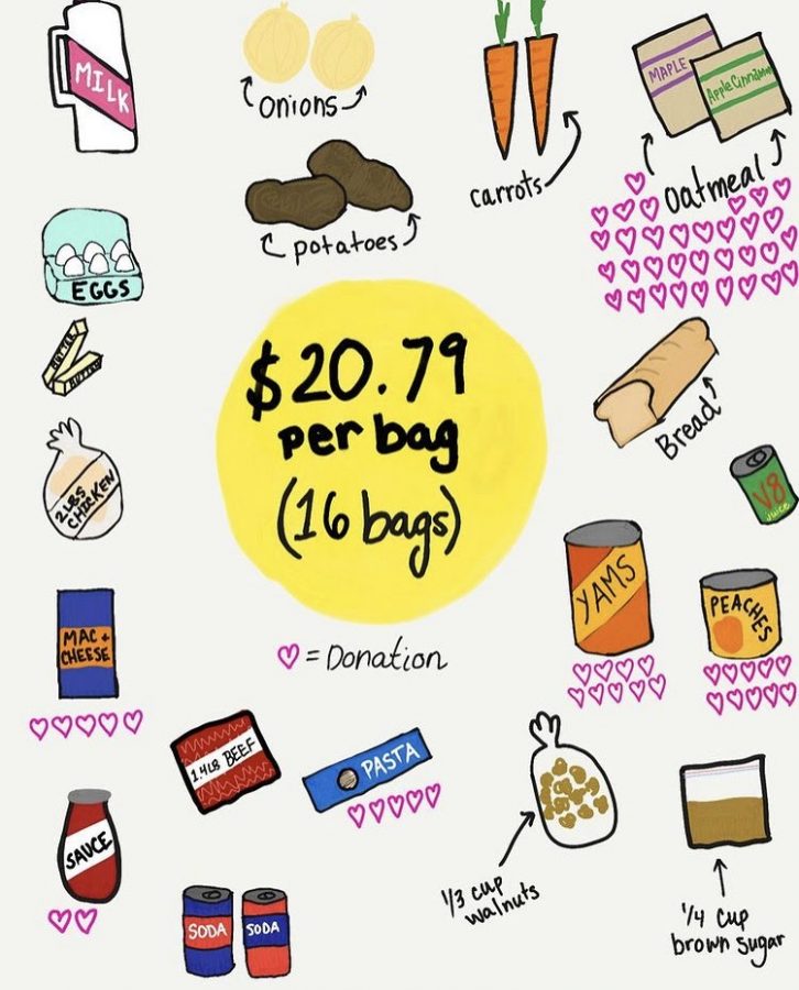 A post from @allegheniesaboltion Instagram page on Jan. 31, 2021, illustrating the effect of their Free Groceries program. All of the donations that were spent on these groceries came from the organization’s Solidarity Fund.