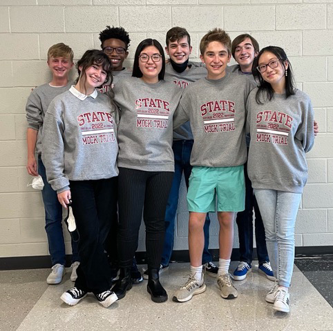 The Mock Trial Team standing together in the C1 pod on Nov. 5, 2021. 