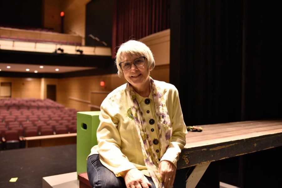 Thespians Troupe Director Jill Campbell poses on the set of Seussical on Thursday, Mar. 17, in the State High Performance Hall. 
