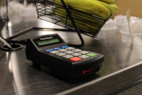 At State High, students pay for snacks or extra meals by entering their student PIN number into keypads like the one pictured. During lunch and breakfast times this year, this step to the process of getting food was eliminated due to free meals. 