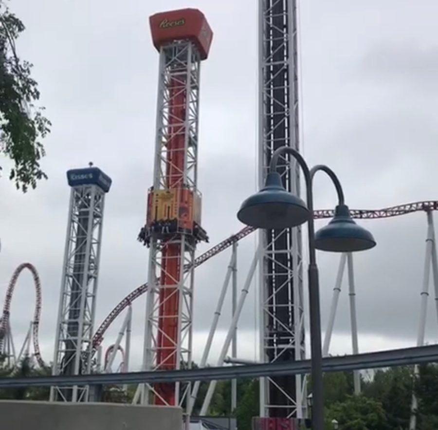 Though initially dreary, the weather at Hershey Park soon brightened during the trip, to the delight of students and teachers alike.