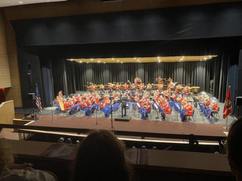 The Marine Band performing at State High.