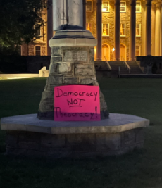 Local protests against political decision to overturn Roe V. Wade. A decision made by the Supreme Court, who should hold no say in a decision affecting so many. 
