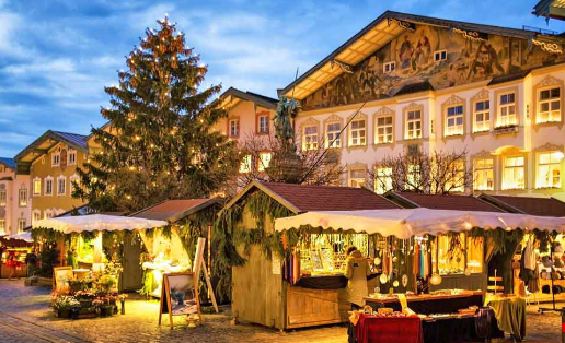 A Christmas market in Germany, carrying on its 600 year old tradition. 
