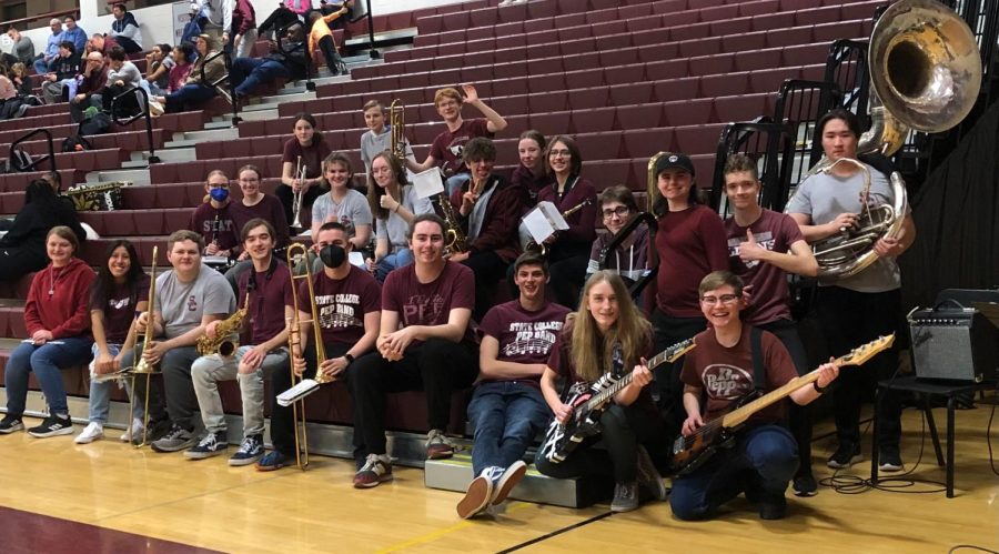 The State High Pep Band before their first performance.