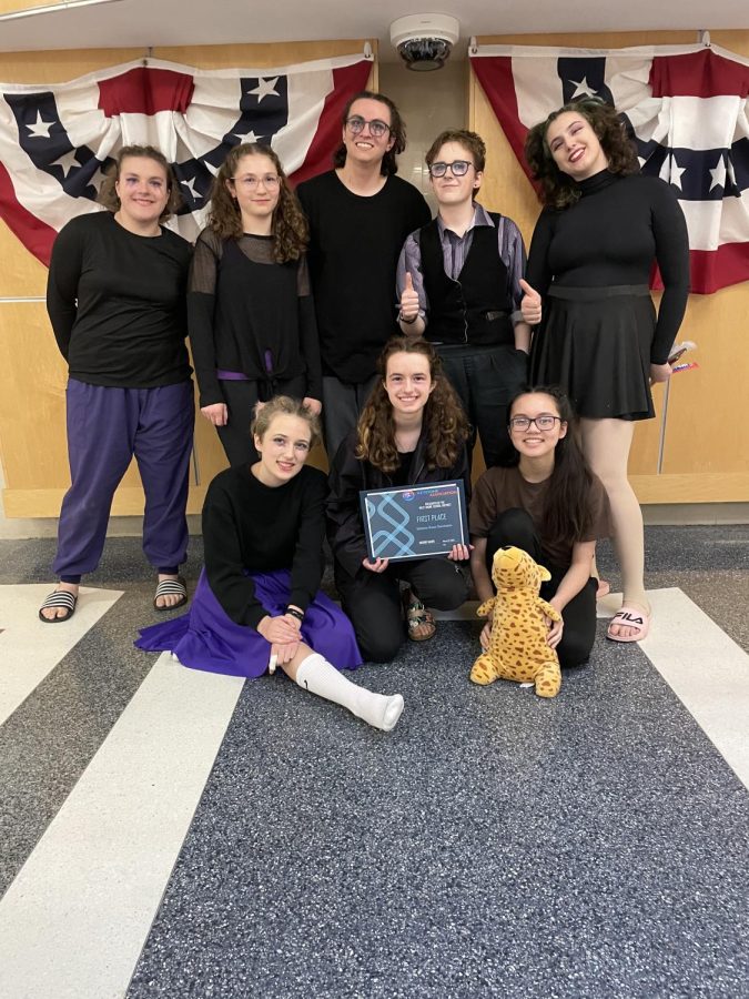 The State High Winter Guard after their third competition. Photo courtesy of Susan High.