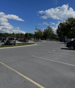 Student Parking lot empty minutes after school day ends 