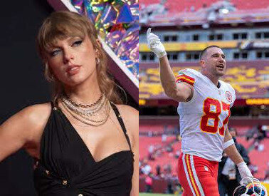 Taylor Swift and Travis Kelce. Graphic made by Jacopo Congiu-Hughes. Photos courtesy of All-Pro Reels.