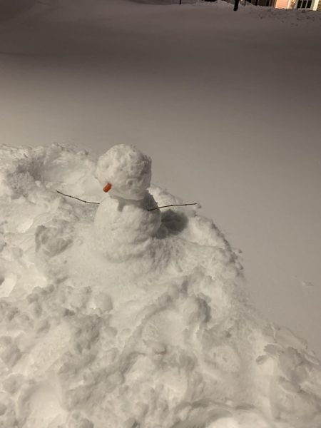 The winter break charm captured in a miniature snowman.