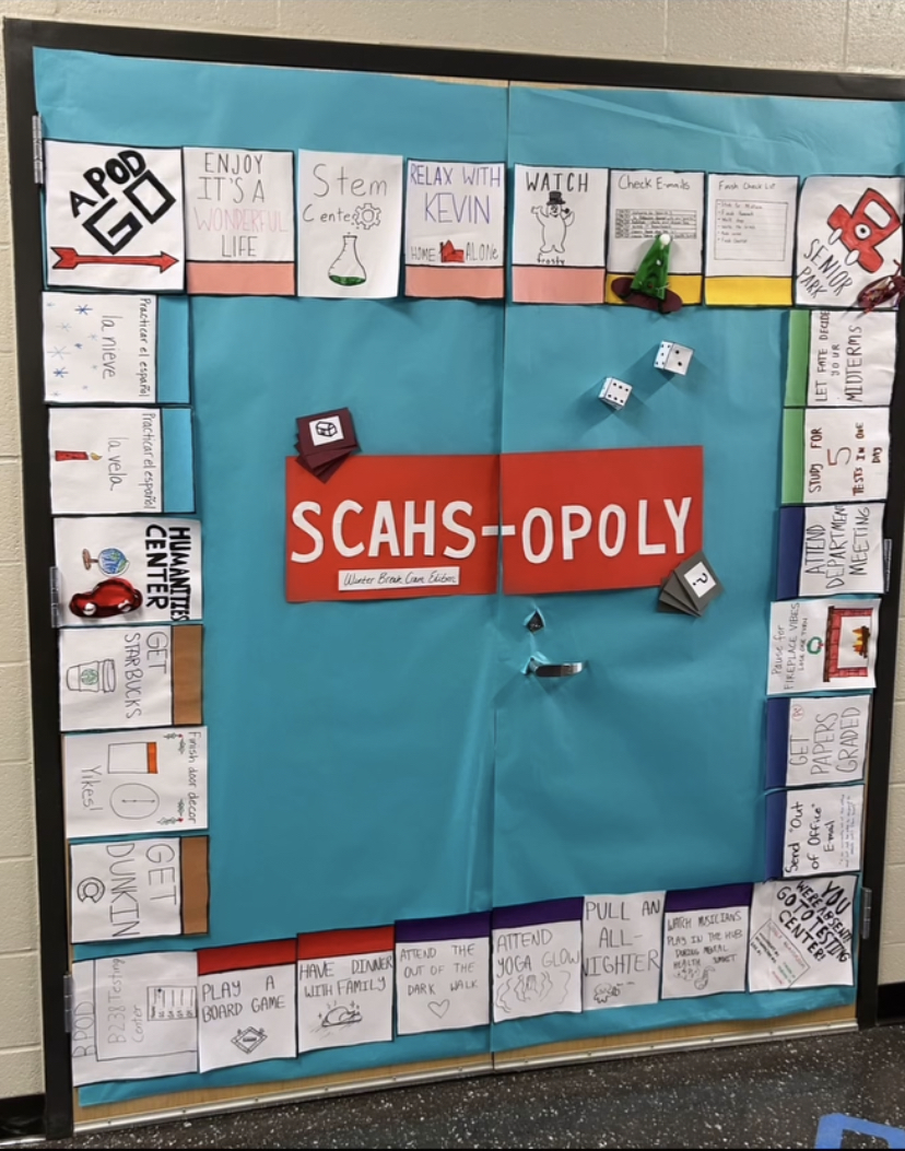 A136, Ms. Mukavetz and Mr. Speights door, Monopoly themed.