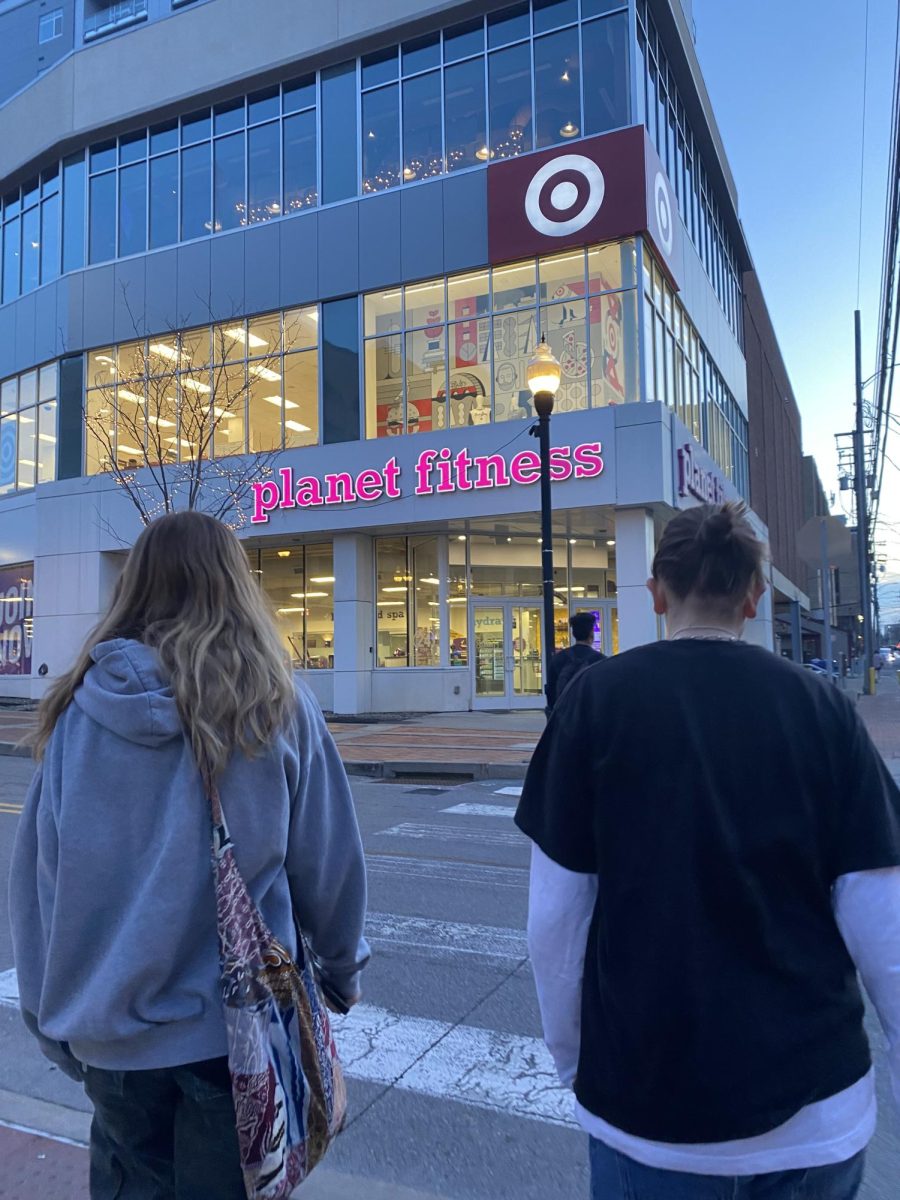 Junior Claire Heaney and Freshman Kajsa Banks wander the streets of downtown looking for something to do. 
