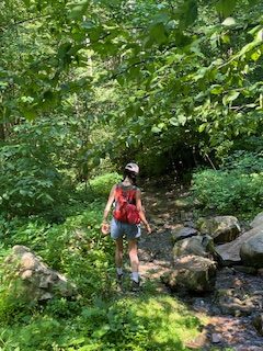Sophomore Meagan Kelliher goes on a hike.