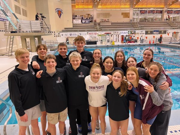 The State High swim team pictured on day 2 of the PIAA Swimming and Diving Championships at Bucknell University. Image courtesy of Jamie Workman. 