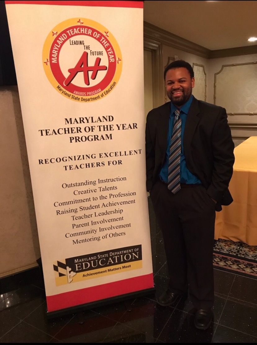 Mr. Moon at the Maryland Teacher of the Year Program. Courtesy of Aaron Moon.