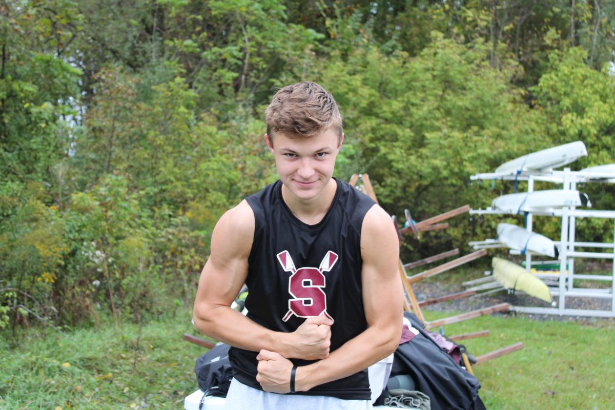 Sterling Kocher flexing his massive arms before the regatta - September 28, 2024