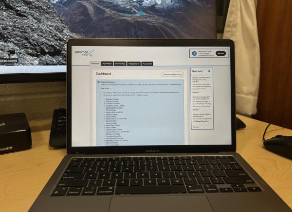 Dashboard of a student’s Common App on a MacBook . 