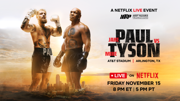 Mike Tyson and Jake Paul promotional poster from Netflix.