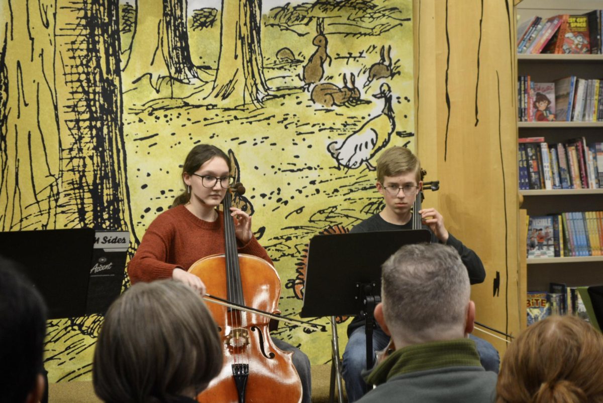 Members of the cello choir perform for the first time at Barnes and Noble on Dec. 6. 