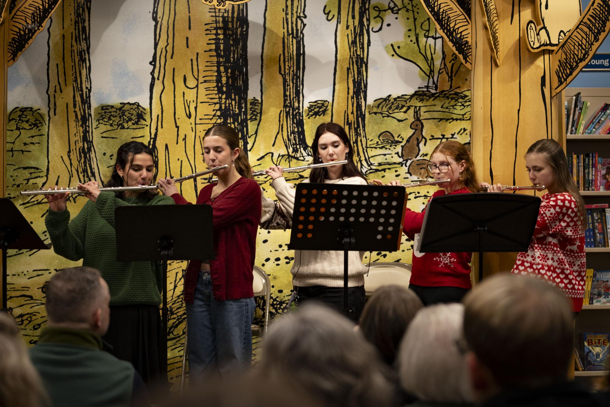 Members of the Flute Quintet perform at Barnes and Noble on Dec. 8. 