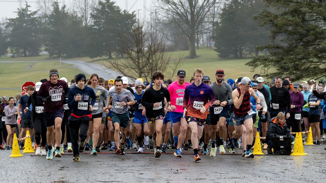 Nittany Valley Half-Marathon runners take off at the 2023 race. Courtesy of Annemarie Mountz