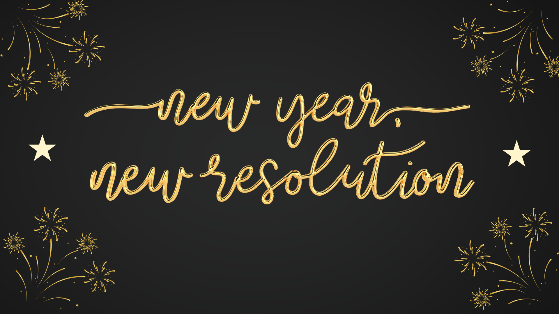 Canva graphic with a New Year's theme, depicting "New Year, New Resolution".  Infographic by Anna Herickhoff.