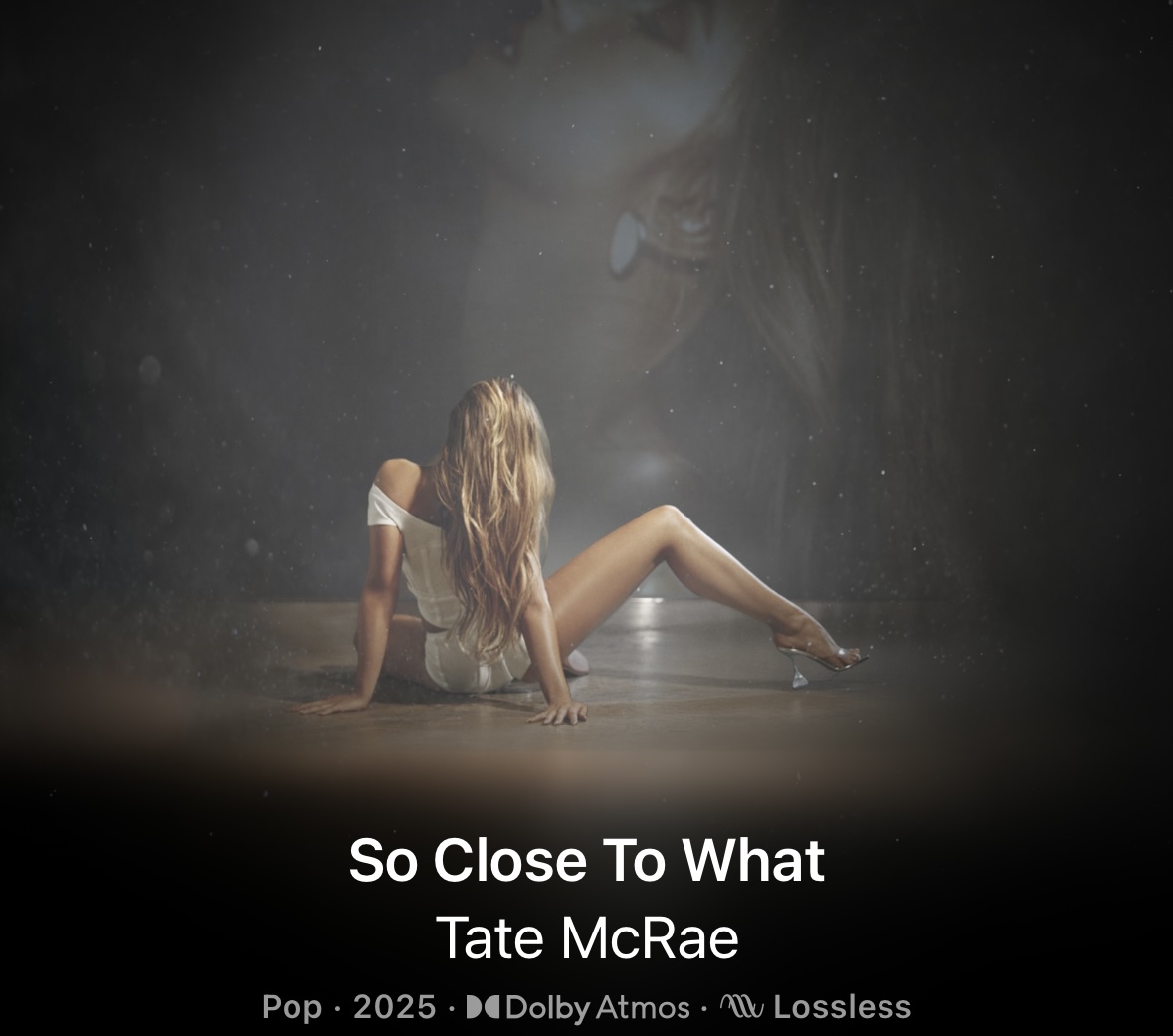 Screenshot of Tate McRae's album "So Close To What" on Apple Music by Ainsley Laws. 