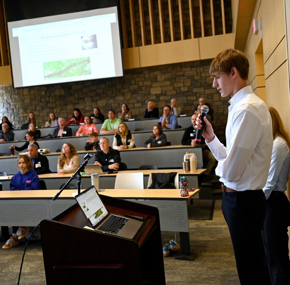 Sam Huggins presents at 2025 ABE research symposium