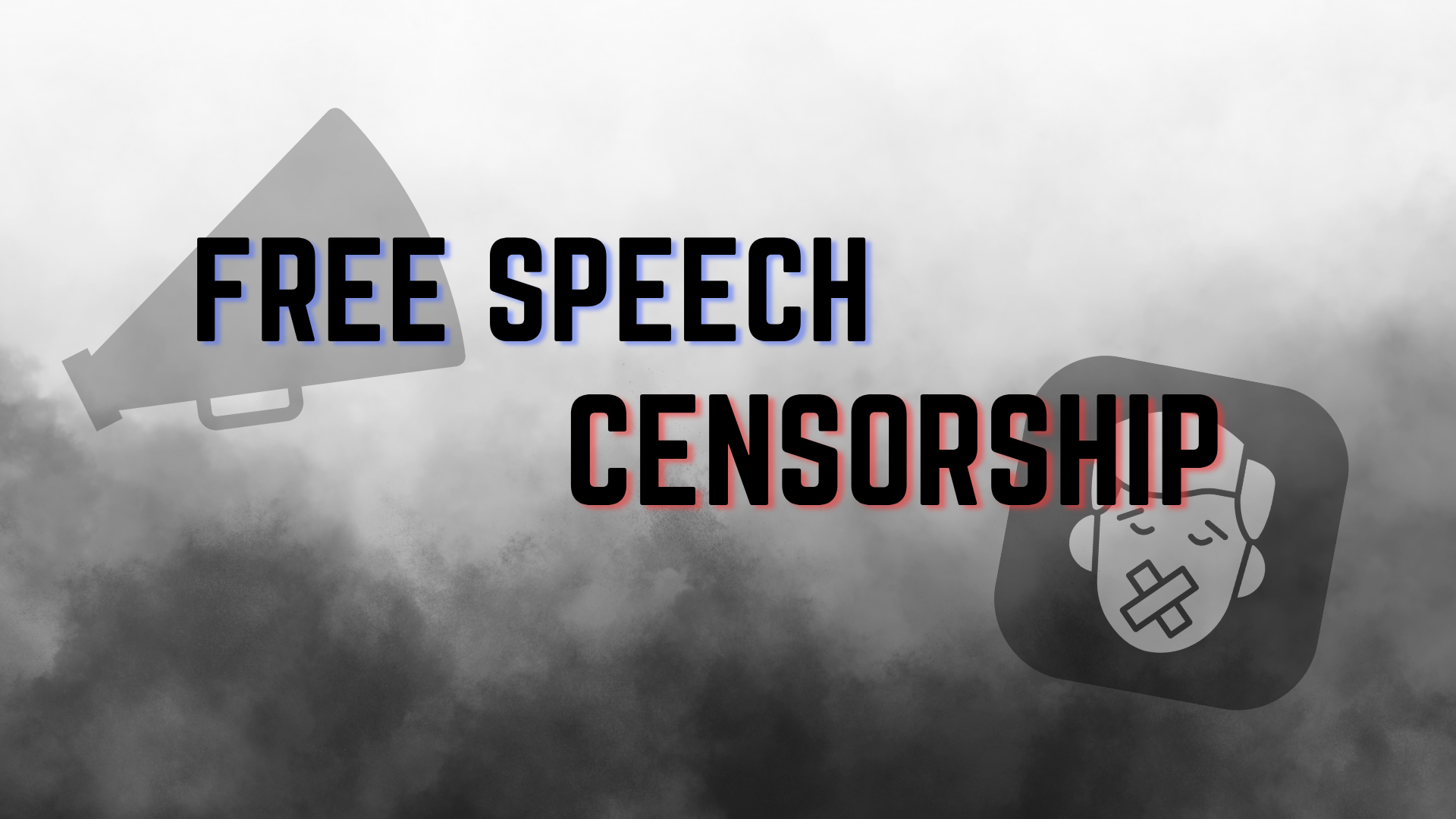 Graphic depicting free speech under threat.