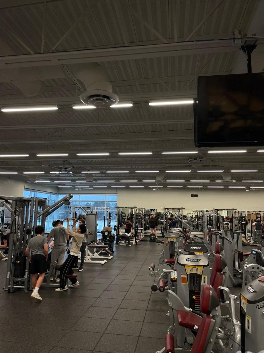 Students exercising in the fitness center. Photo courtesy of Maja Doth.