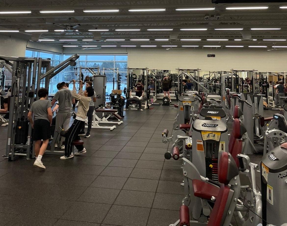 Students exercising in the fitness center. Photo courtesy of Maja Doth.