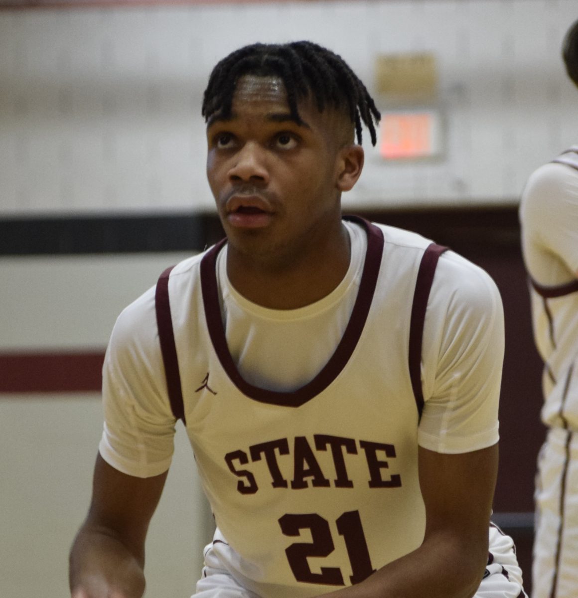 Star sophomore Micah James steps to the free throw line in a boys basketball game last season