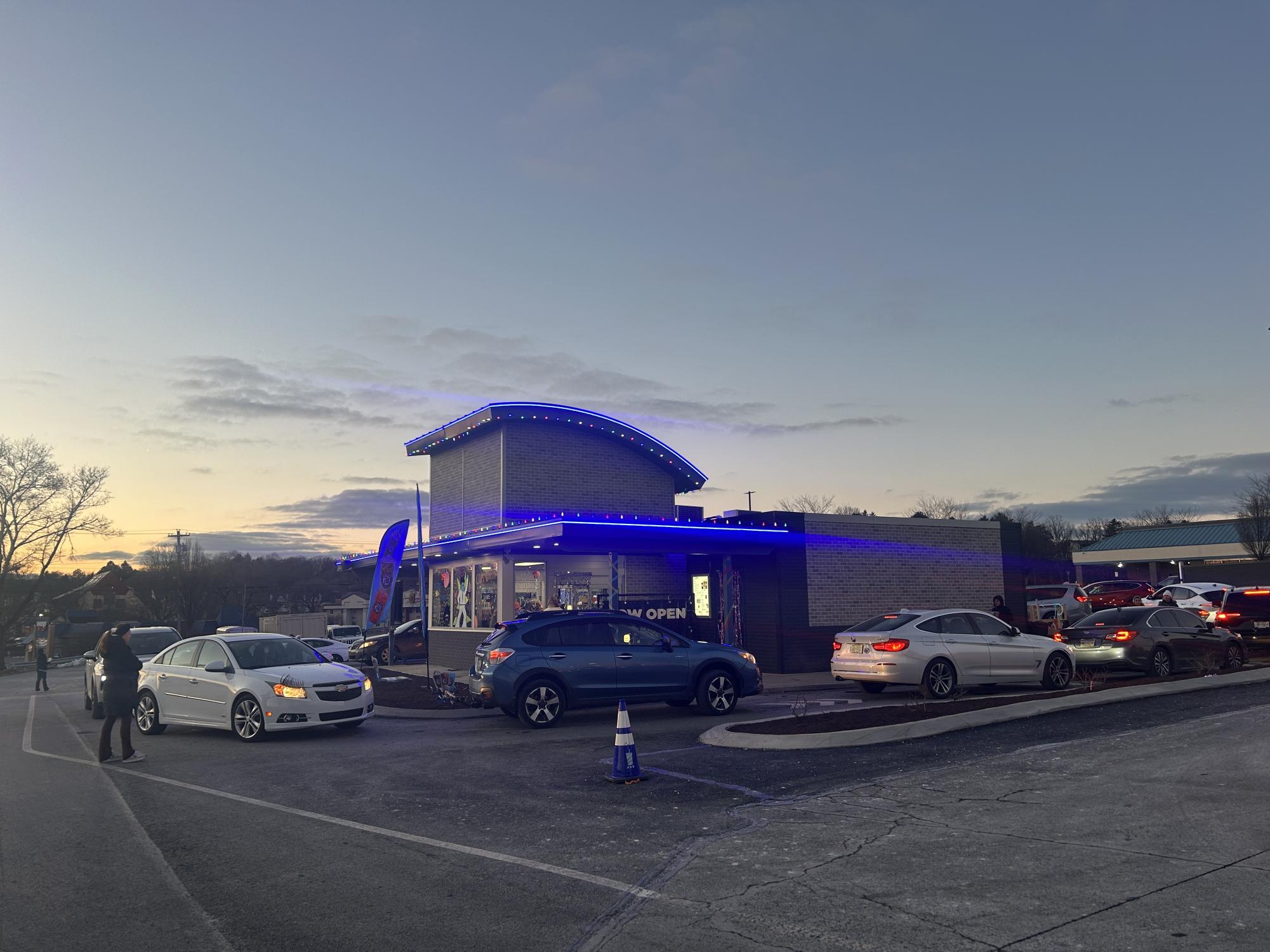 7Brew sits at sunset