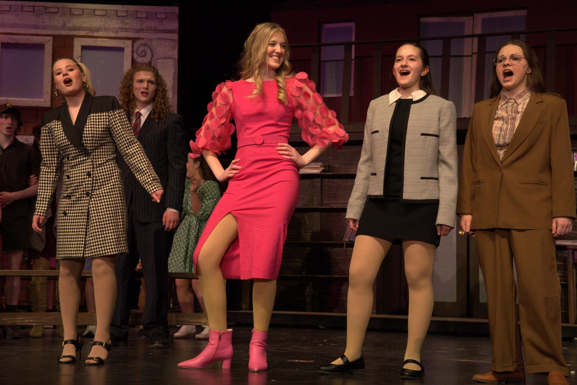 Rainey Walker, Hannah Smith, Eliza Marcovitch, and Julia Oberholtzer perform the “Legally Blonde Remix.”