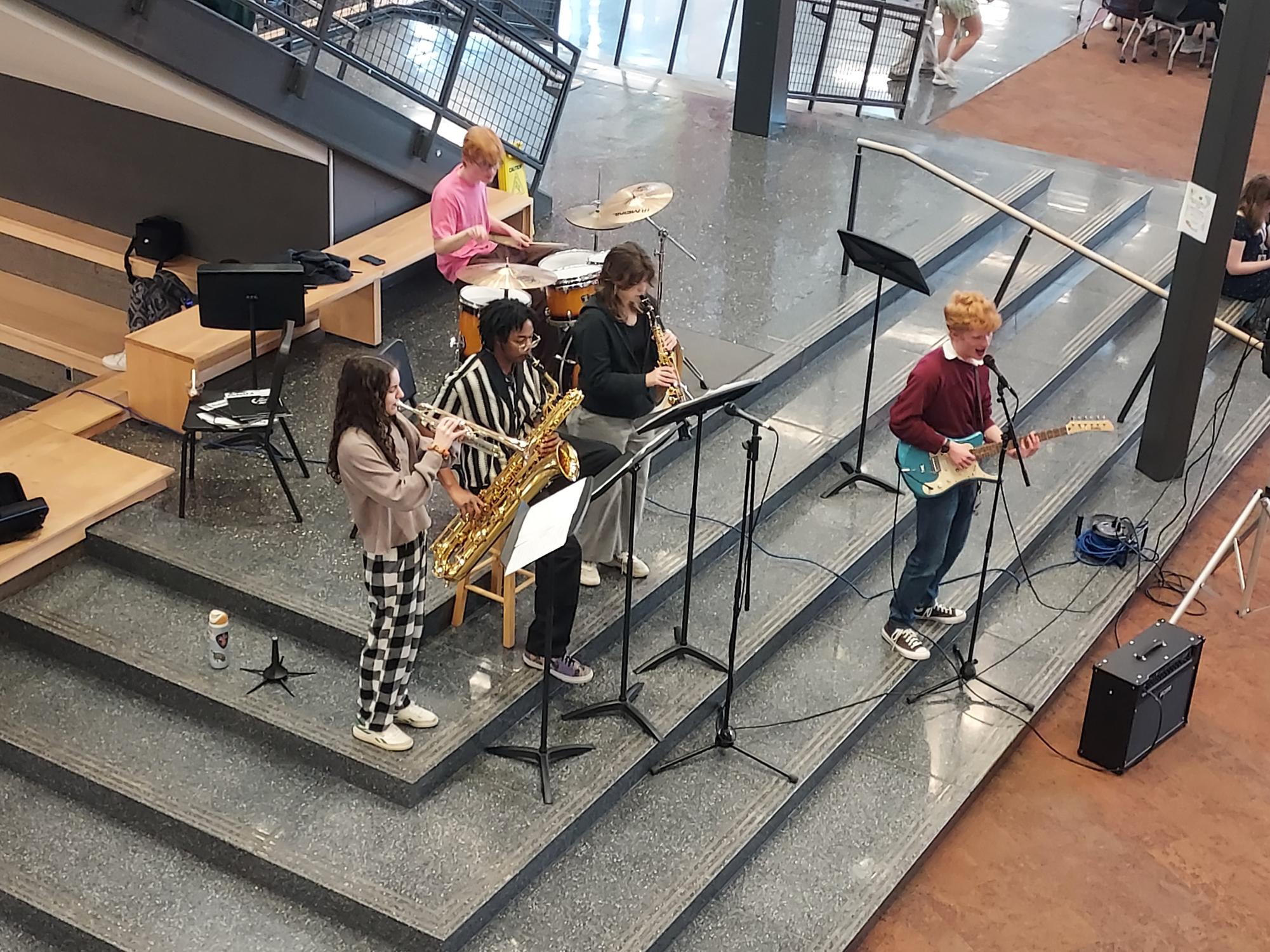 Different groups of State High musicians performed in the hub throughout the morning.