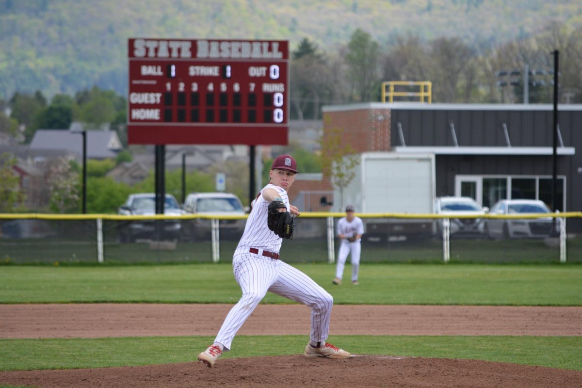 Senior pitcher Cody Norman throws a pitch to Central Dauphin in the top of the first inning. The first inning consisted of a score of zero runs from both teams.