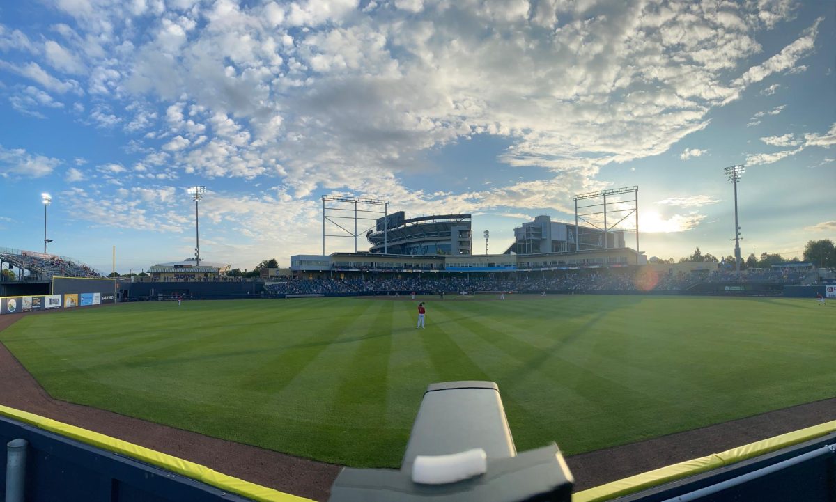 Medlar Field at Lubrano Park, home to the Penn State baseball team, is filled with fans on a beautiful day in State College.