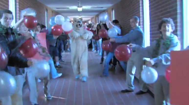 State High mascot is featured in a still from the 2012 lip dub.