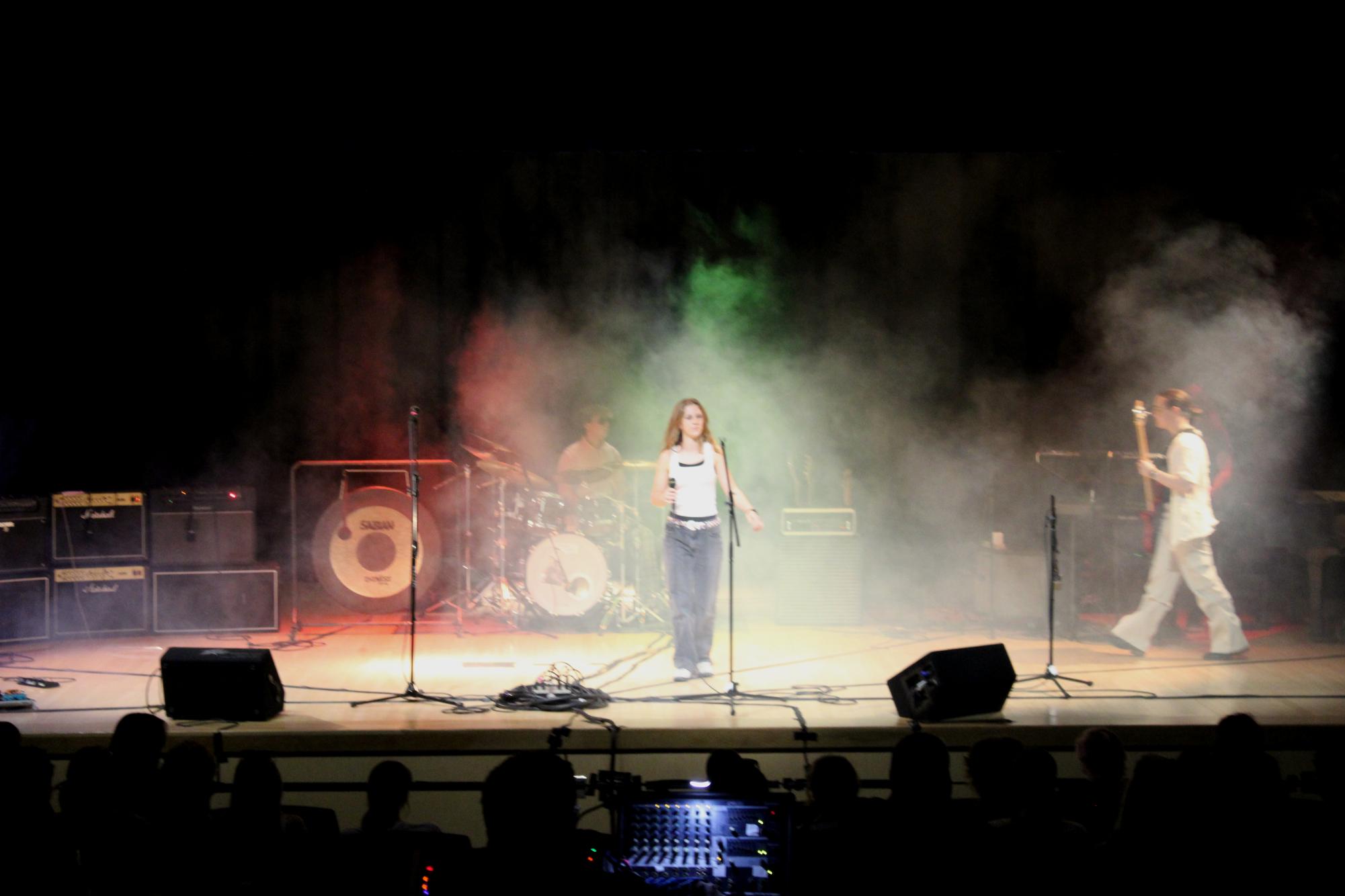 The Advanced Rock Ensemble performance began with students performing “Tom Sawyer” by Rush on stage.